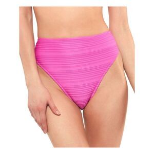 JESSICA SIMPSON Women's Purple High-Leg Ribbed High Waisted Swimsuit Bottom XL